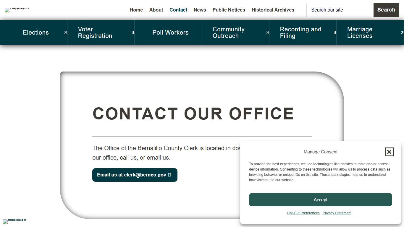 Contact Our Office Bernalillo County Clerk